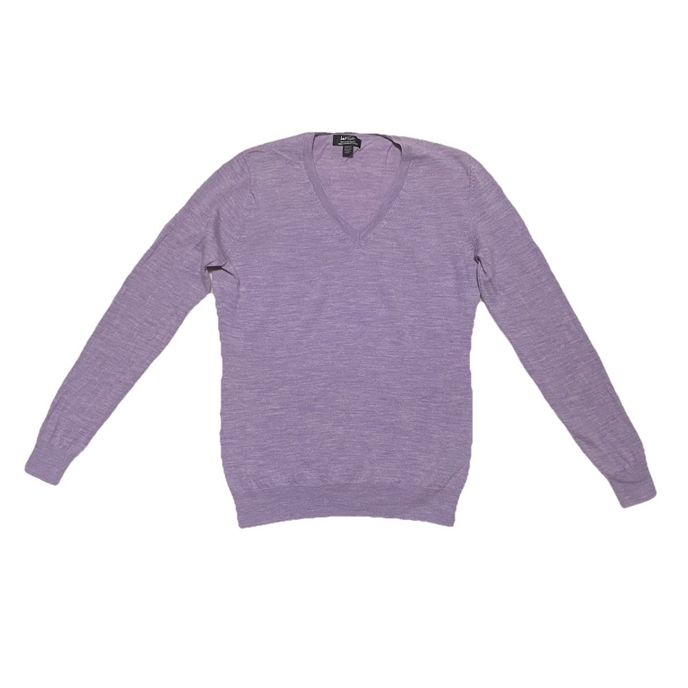 Lord & Taylor Violet Mans 100% Merino Wool Pullover Sweater Lightweight Preppy M